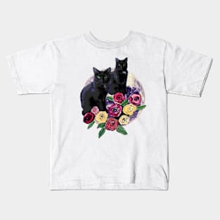 Black Cats Steal Hearts Kids T-Shirt